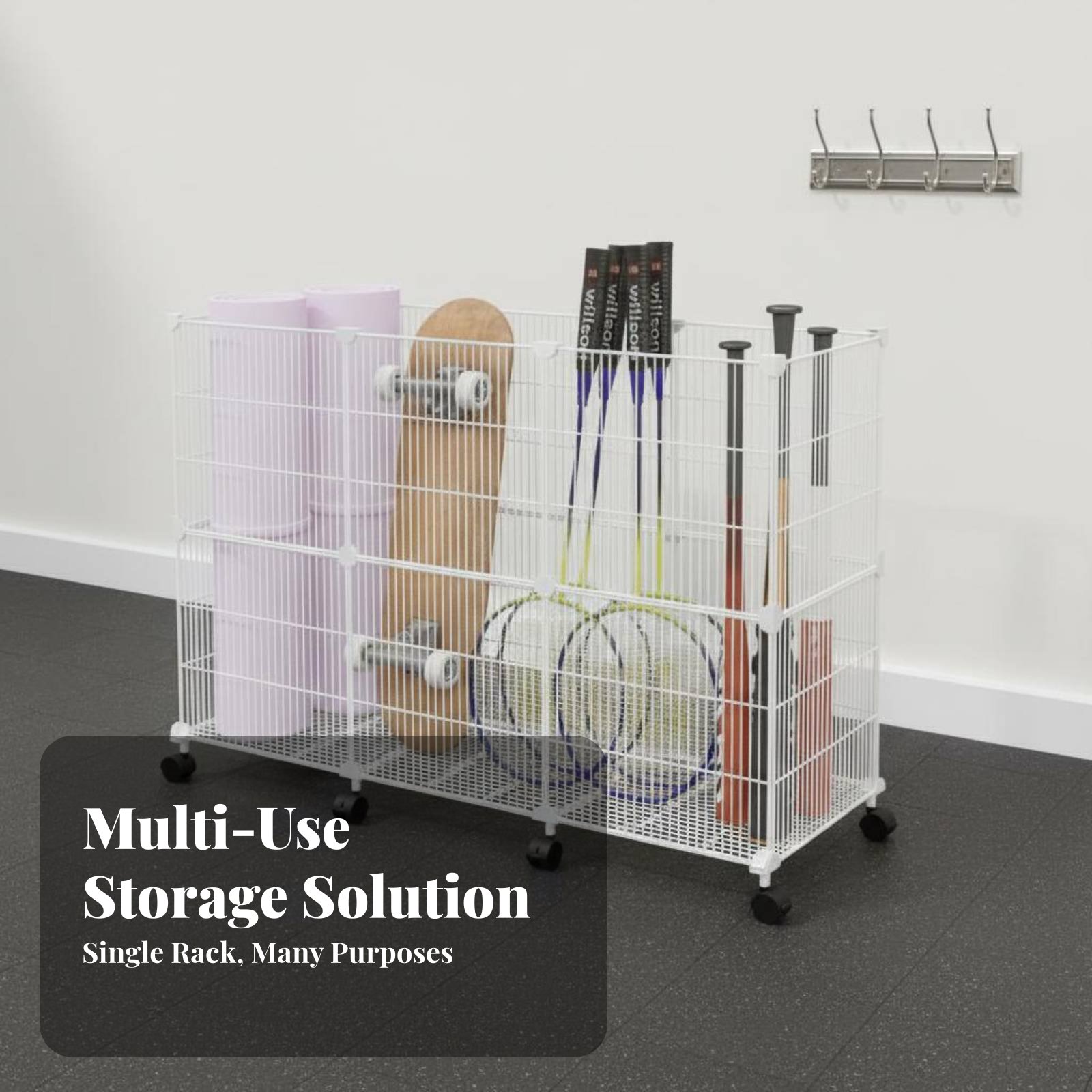 Sports Equipment Organizer Rack - Carrello Portaoggetti per Attrezzature Sportive, Robusto