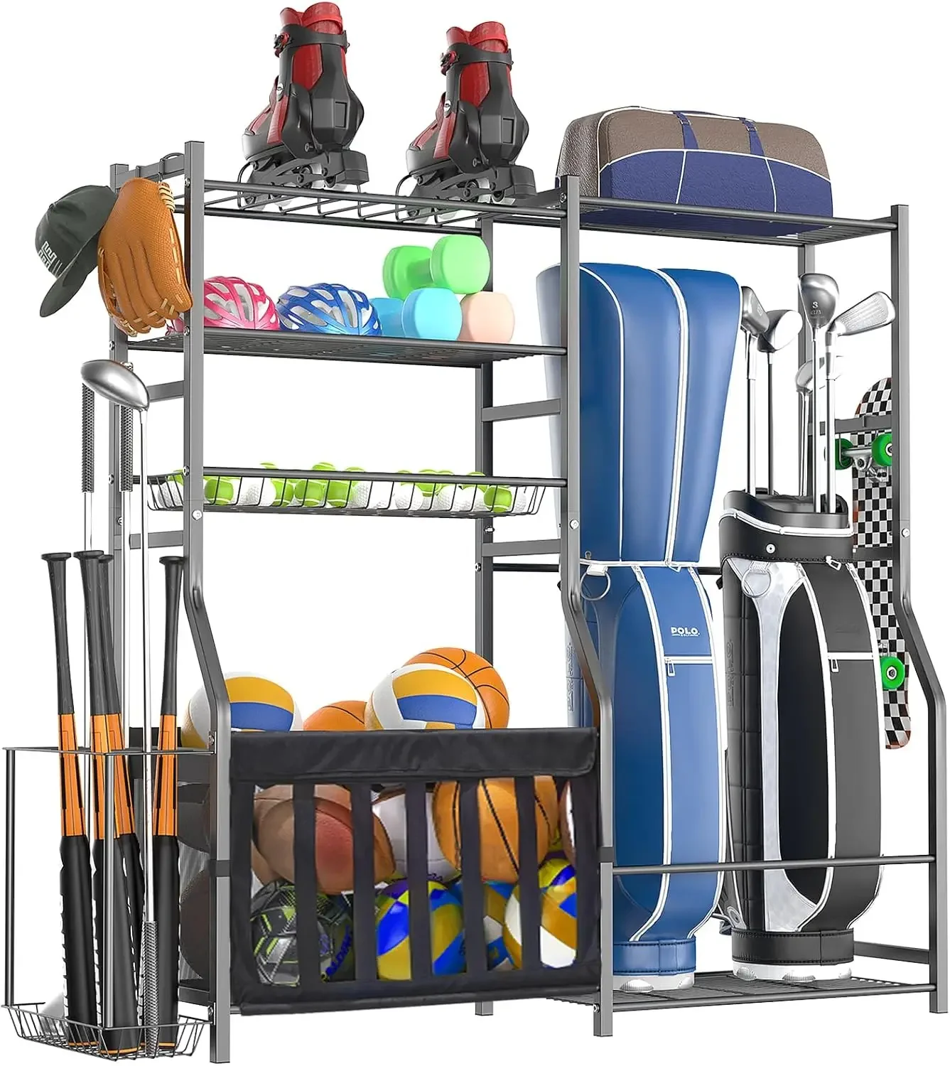 Sports Equipment Organizer Rack - Organizzatore per Attrezzature Sportive da Garage